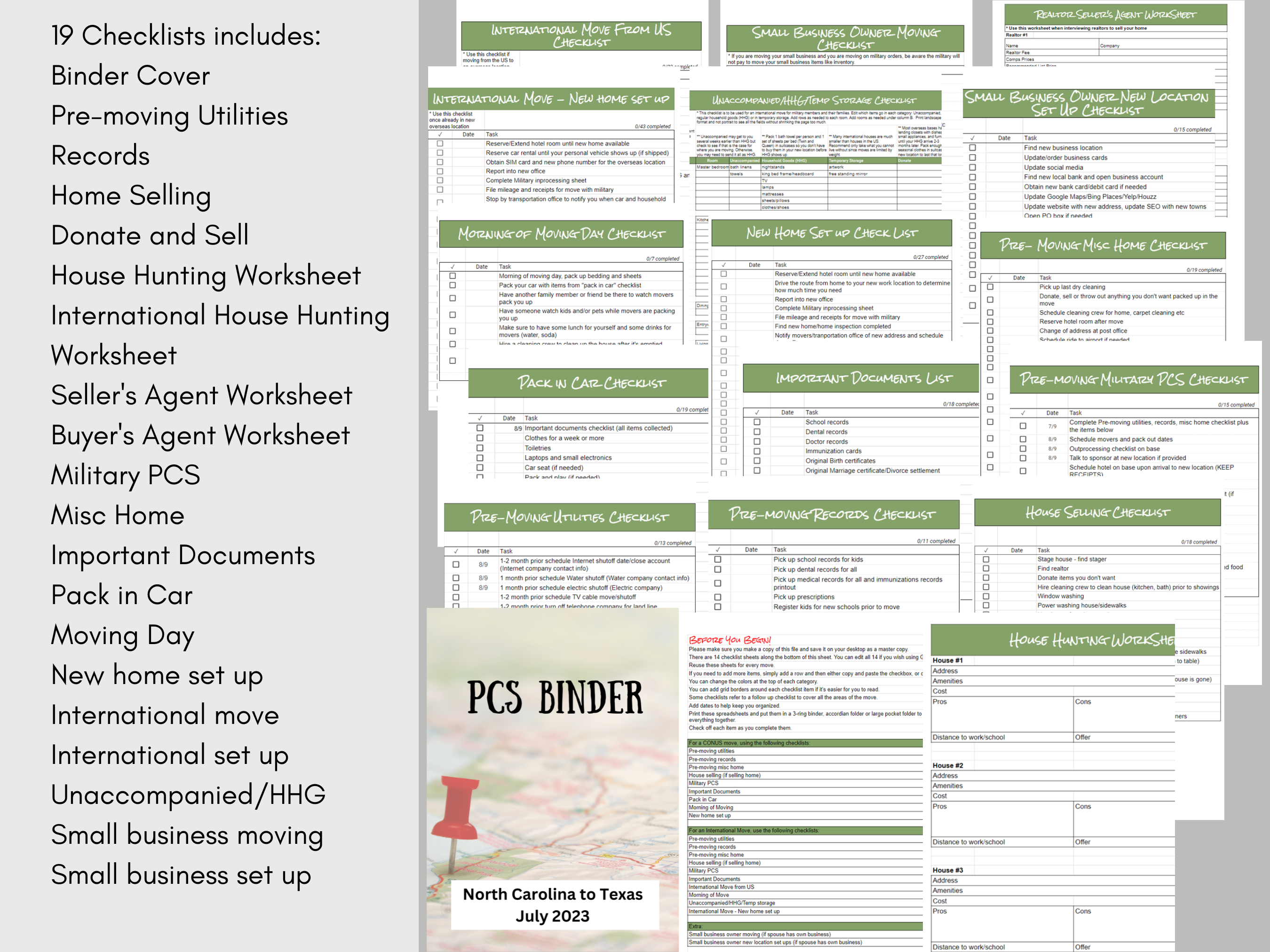 moving checklist planner