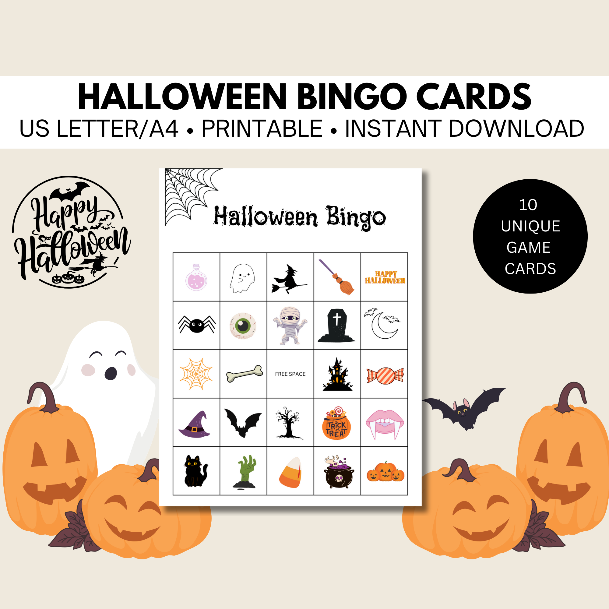 Halloween bingo cards